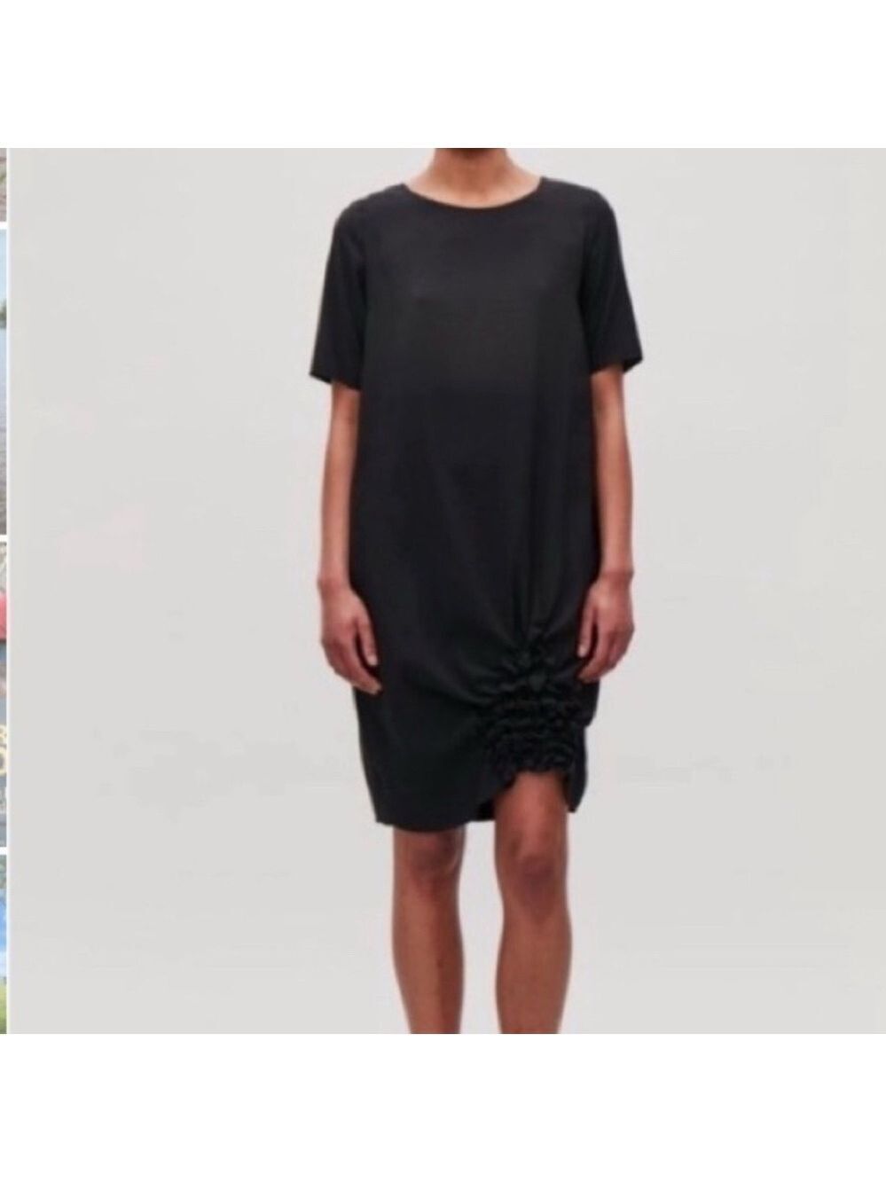 COS Short Sleeve Ruched Hem Midi Dress Size 2